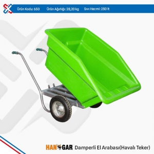 *TUNA 650 YEŞİL DAMPERLİ EL ARABASI (HAVALI)